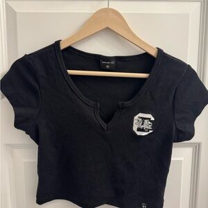 Hype and Vice South Carolina Gamecocks Black Cropped Top